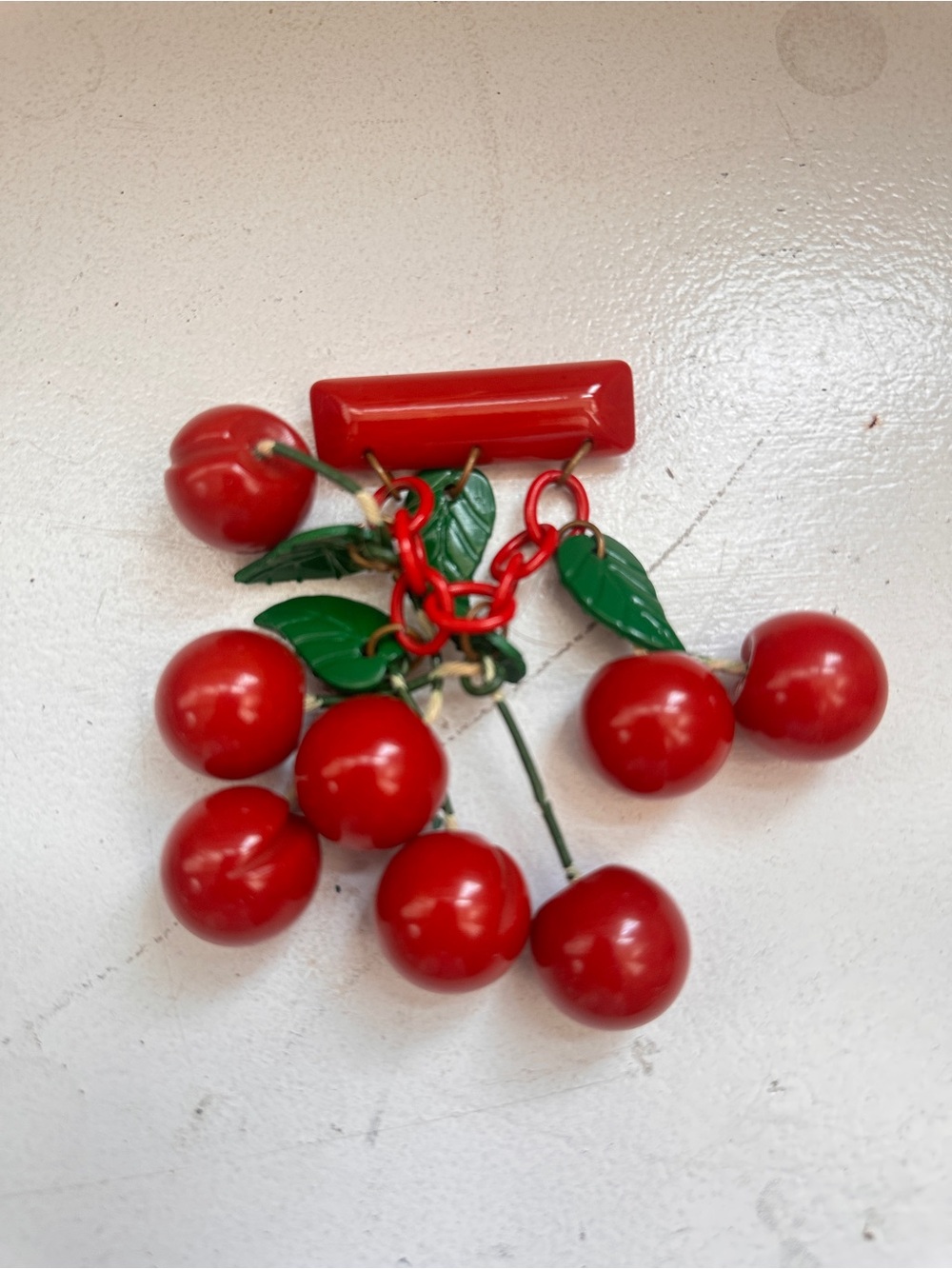 Original 1930’s Bakelite cherry brooch